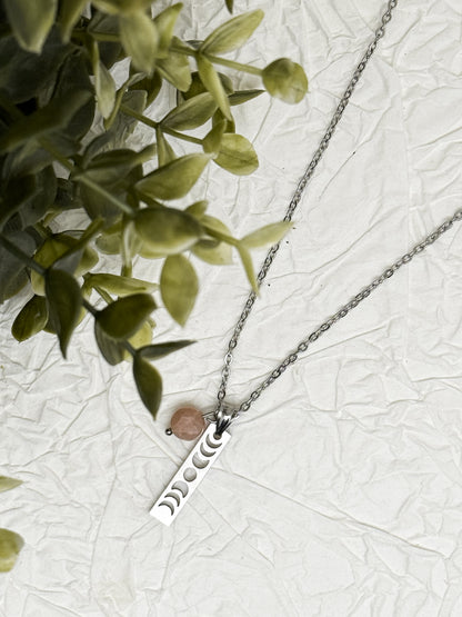 Lunar Cycle Kette | Gold & Silber | Labradorit & Sonnenstein