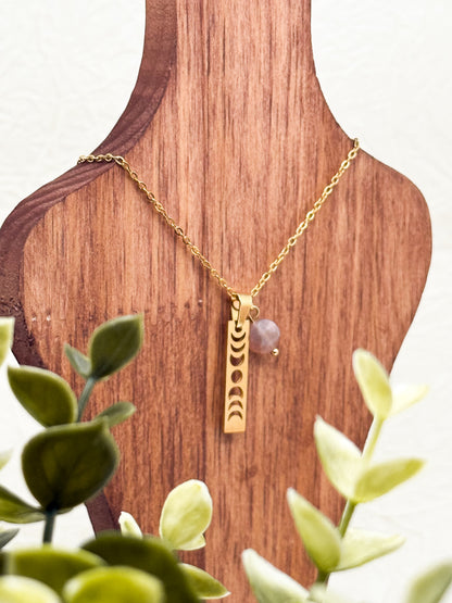 Lunar Cycle Kette | Gold & Silber | Labradorit & Sonnenstein