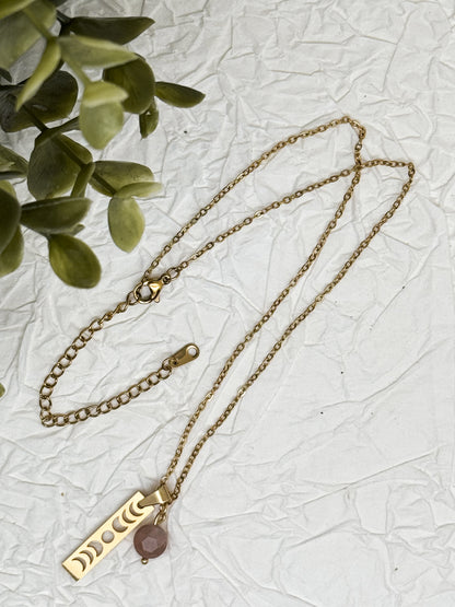 Lunar Cycle Kette | Gold & Silber | Labradorit & Sonnenstein