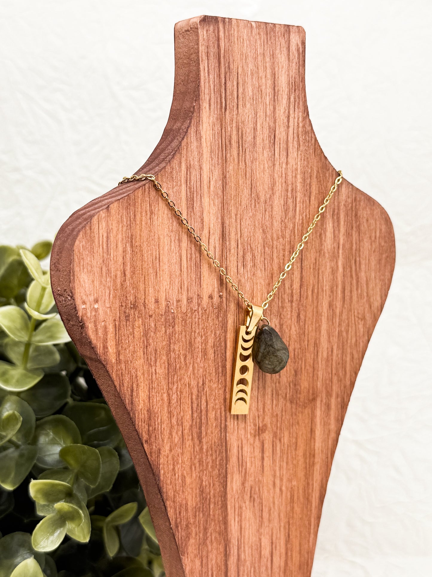 Lunar Cycle Kette | Gold & Silber | Labradorit & Sonnenstein