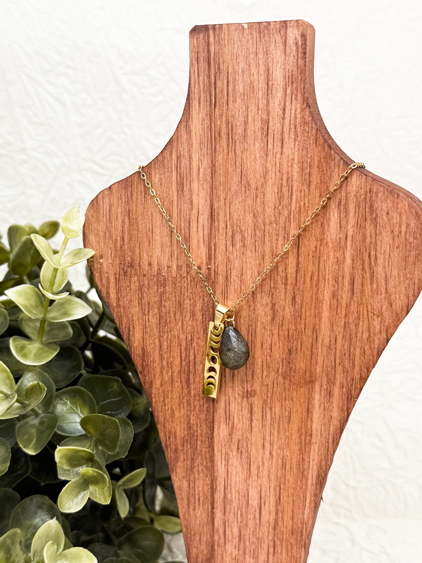 Lunar Cycle Kette | Gold & Silber | Labradorit & Sonnenstein