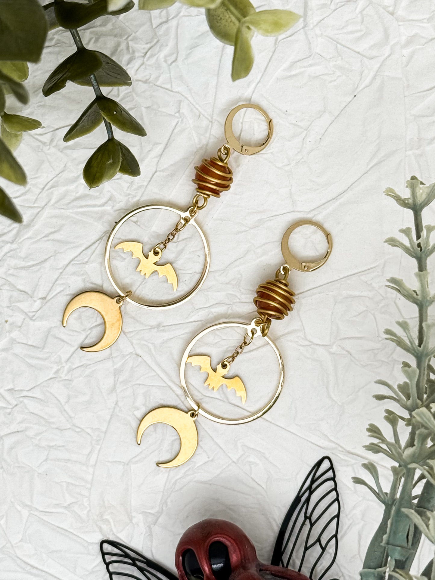 Vampire’s Kiss Ohrringe mit Karneol & Granat | Gold & Silber | Edelstahl