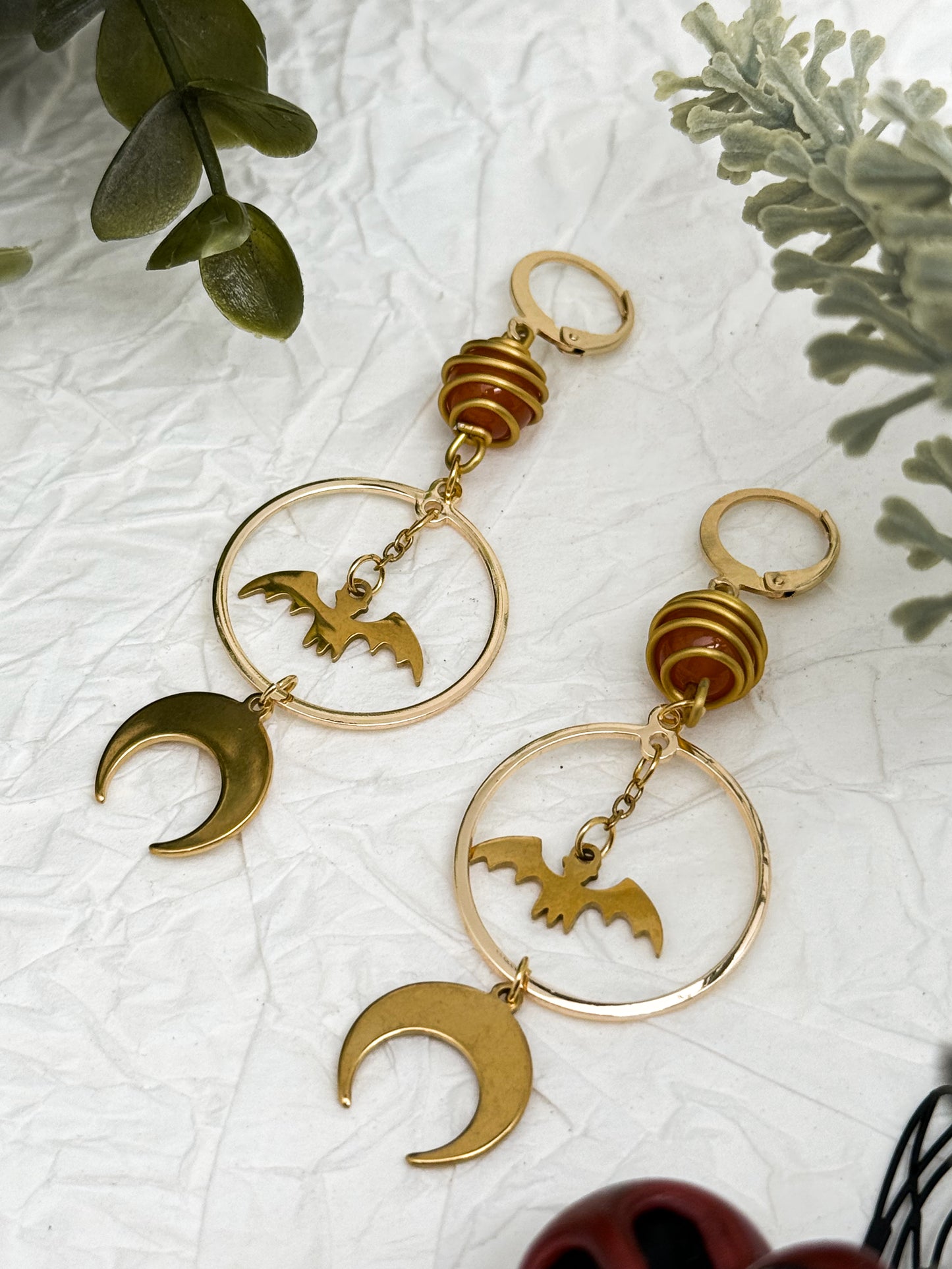 Vampire’s Kiss Ohrringe mit Karneol & Granat | Gold & Silber | Edelstahl