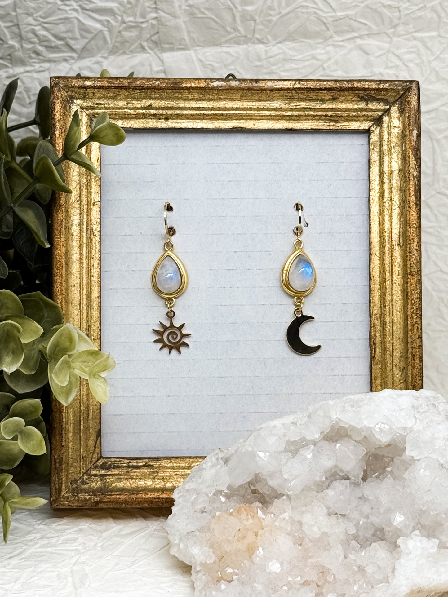 Celestial Lovers Ohrringe mit Mondstein | Gold & Silber | Edelstahl