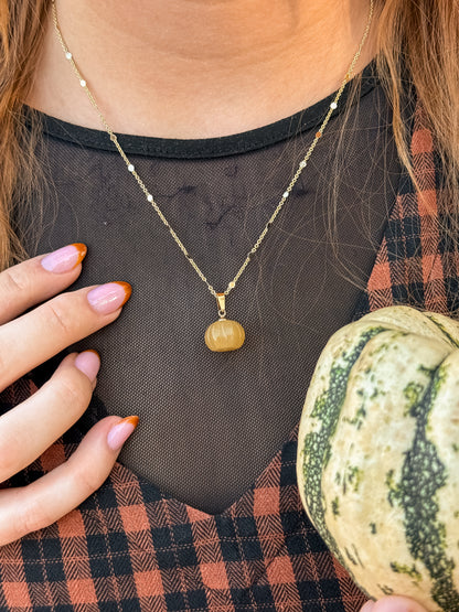 Schlichte Kürbiskette Kette | Gold & Silber | Topas-Jade