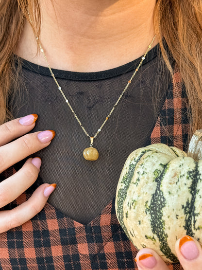 Schlichte Kürbiskette Kette | Gold & Silber | Topas-Jade