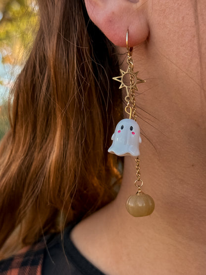 Sunny Boo Earrings - Topas-Jade Kürbis Ohrringe | Gold & Silber | Edelstahl