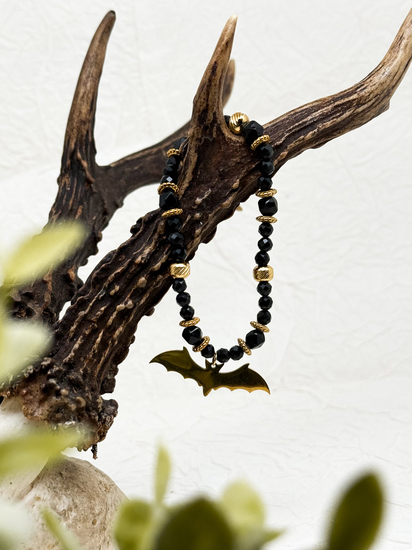 Armband "Alae Noctis" | Obsidian | Silber & Gold | Edelstahl