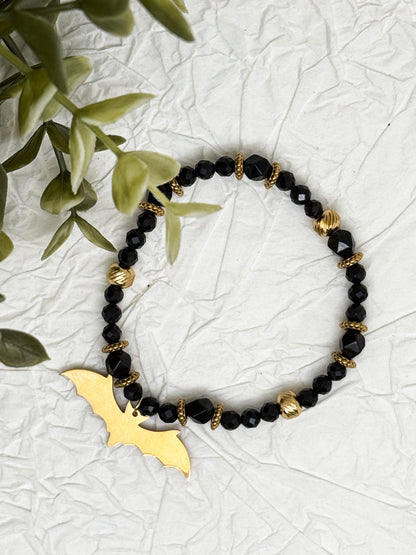 Armband "Alae Noctis" | Obsidian | Silber & Gold | Edelstahl