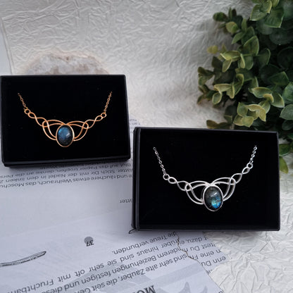 Celtic Kette Gold & Silber | verschiedene Edelsteine | Edelstahl