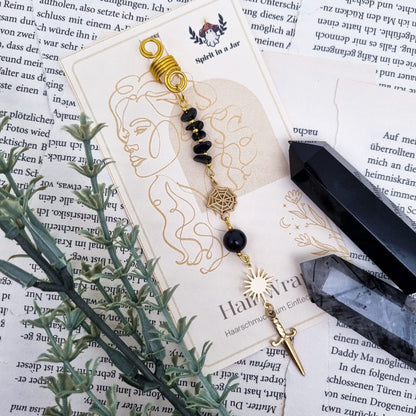 Hair Wrap Dark Reputation Era | Dreadschmuck | Obsidian