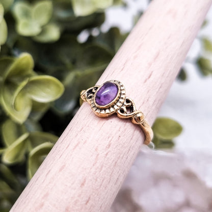 Honey gold - Ring mit Amethyst | Gold & Silber | Gr. 7-8