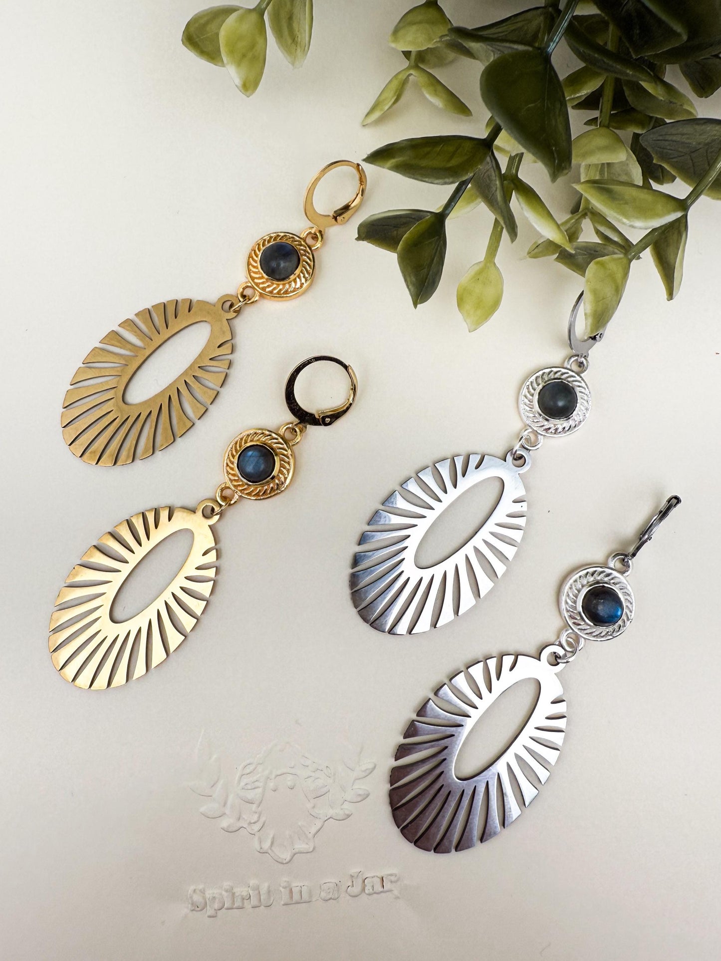 Solstice Glow Labradorit Ohrringe | Gold & Silber