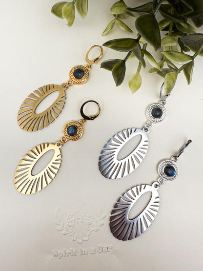 Solstice Glow Labradorit Ohrringe | Gold & Silber