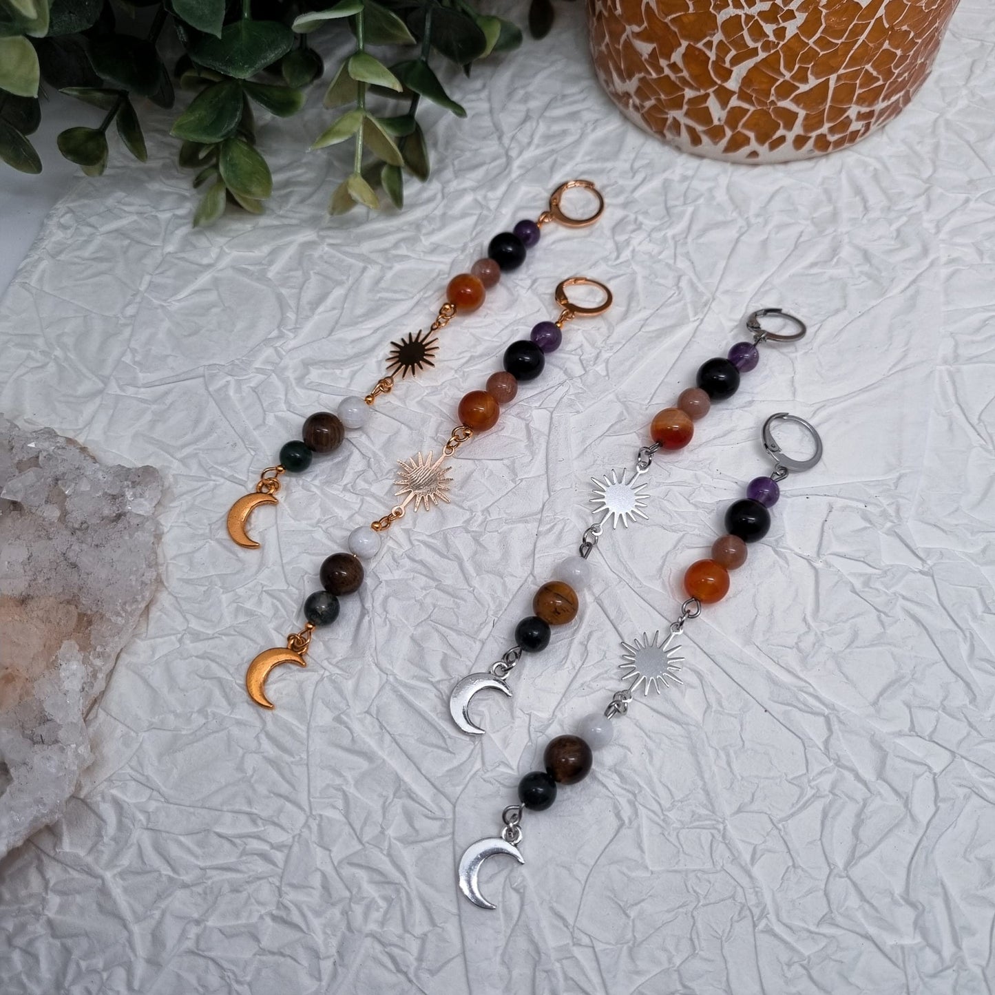 Another Universe - Chakra Edelstein Ohrringe | Silber und Gold