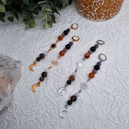 Another Universe - Chakra Edelstein Ohrringe | Silber und Gold