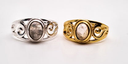 Balance of the world Ring Mondstein - Bergkristall | Größenverstellbar