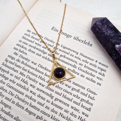 Heiligtümer des Todes Kette mit Amethyst | Edelstahl