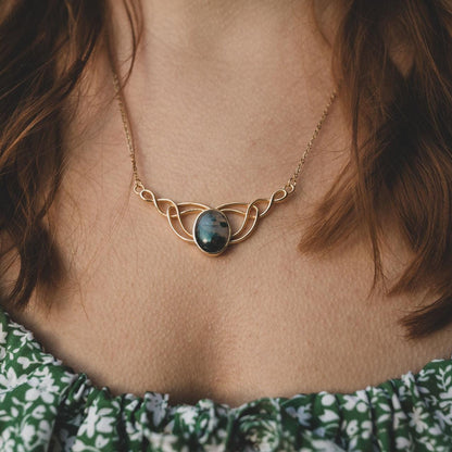 Celtic Kette Gold & Silber | verschiedene Edelsteine | Edelstahl