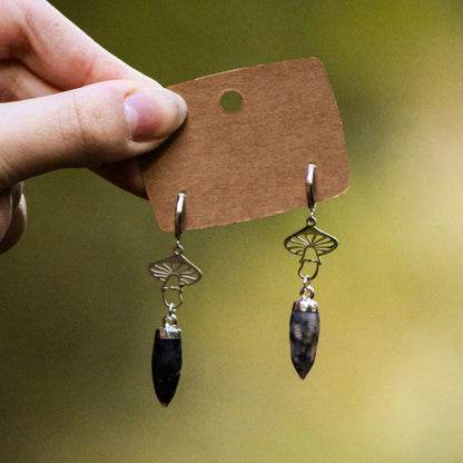 Pilzabenteuer | Blumenachat Ohrringe | Silber oder Gold