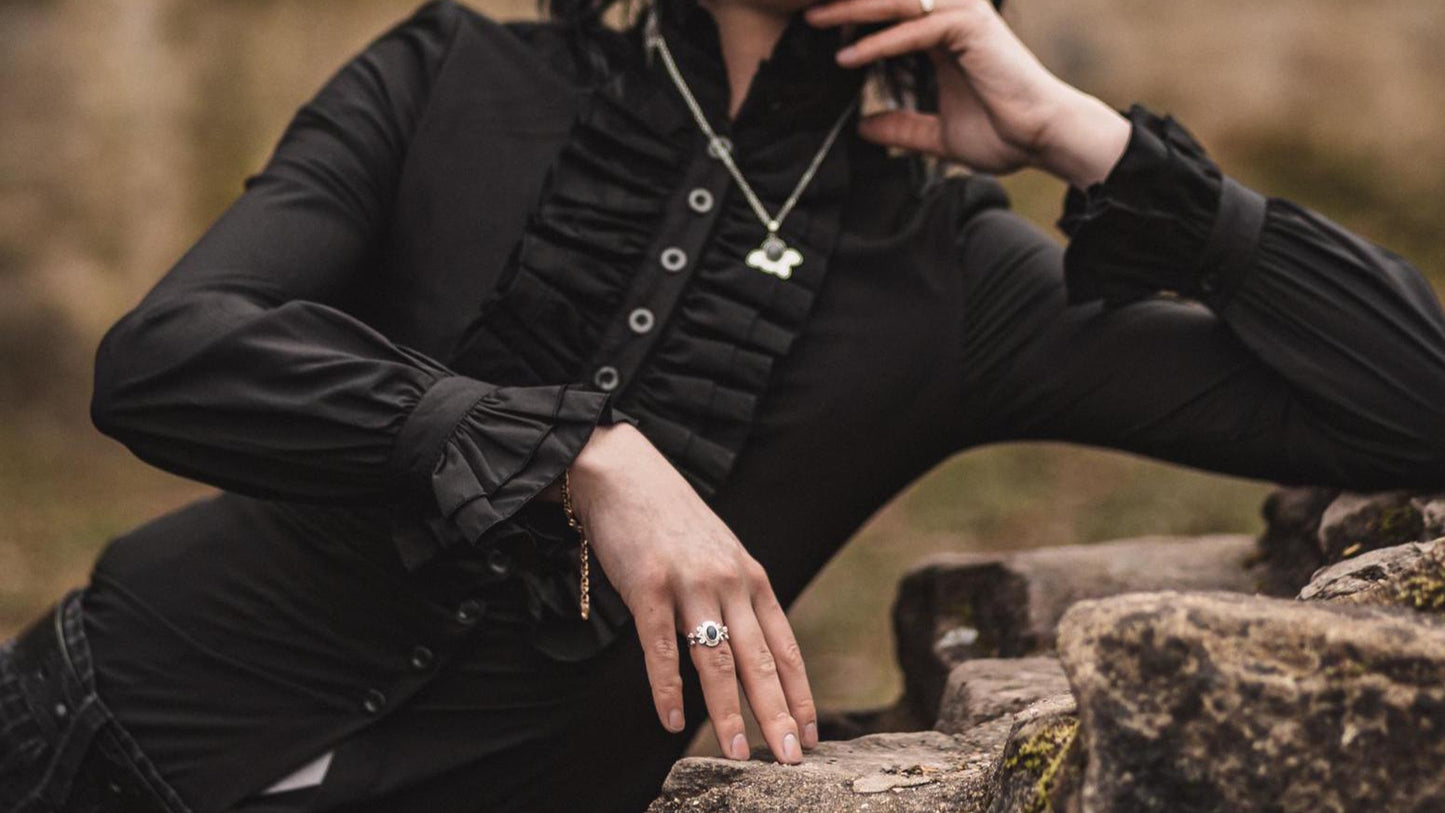 Schlichte Blätterkette - Sokkulente mit Aventurin | Edelstahl