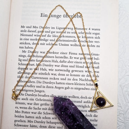 Heiligtümer des Todes Kette mit Amethyst | Edelstahl