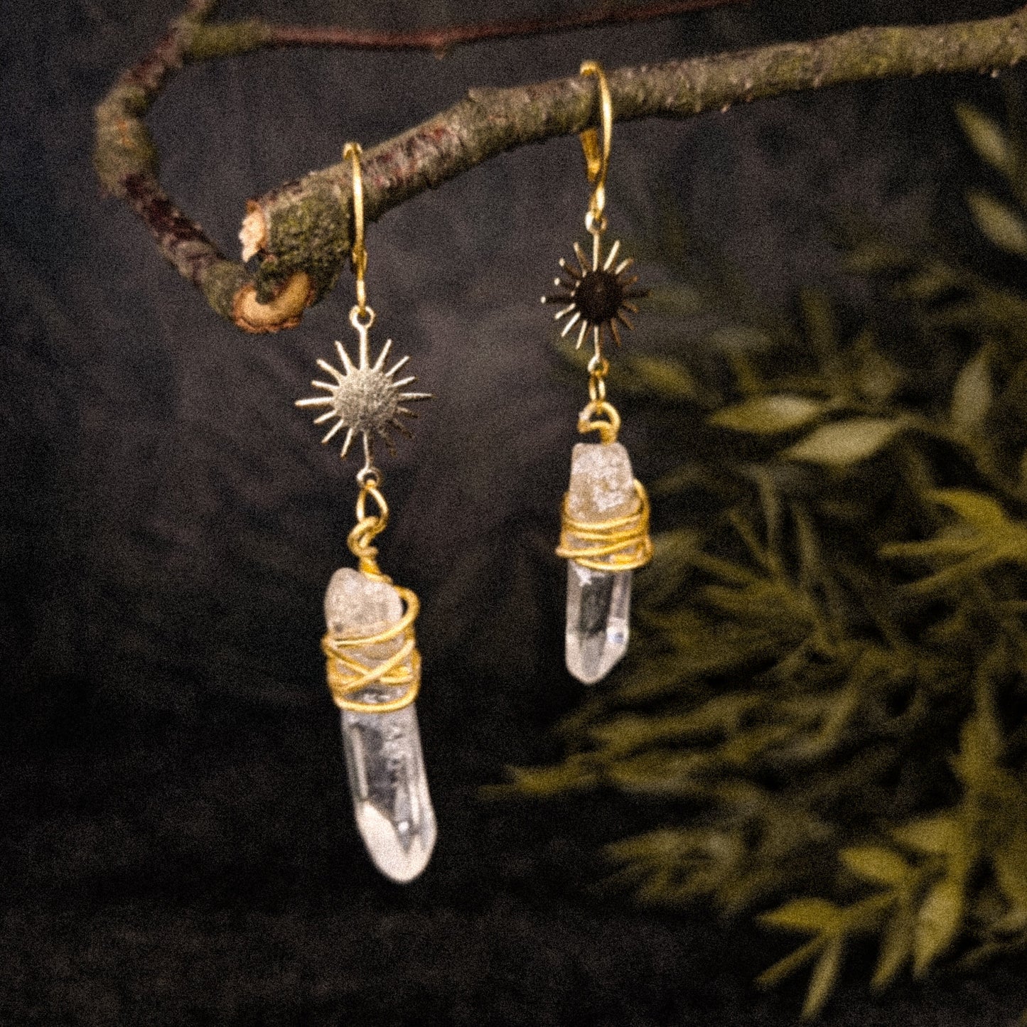 Spirit of the healing stone - Bergkristall Spitzen Ohrringe