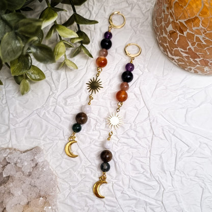 Another Universe - Chakra Edelstein Ohrringe | Silber und Gold