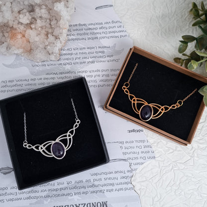 Celtic Kette Gold & Silber | verschiedene Edelsteine | Edelstahl