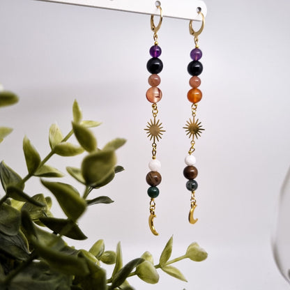 Another Universe - Chakra Edelstein Ohrringe | Silber und Gold