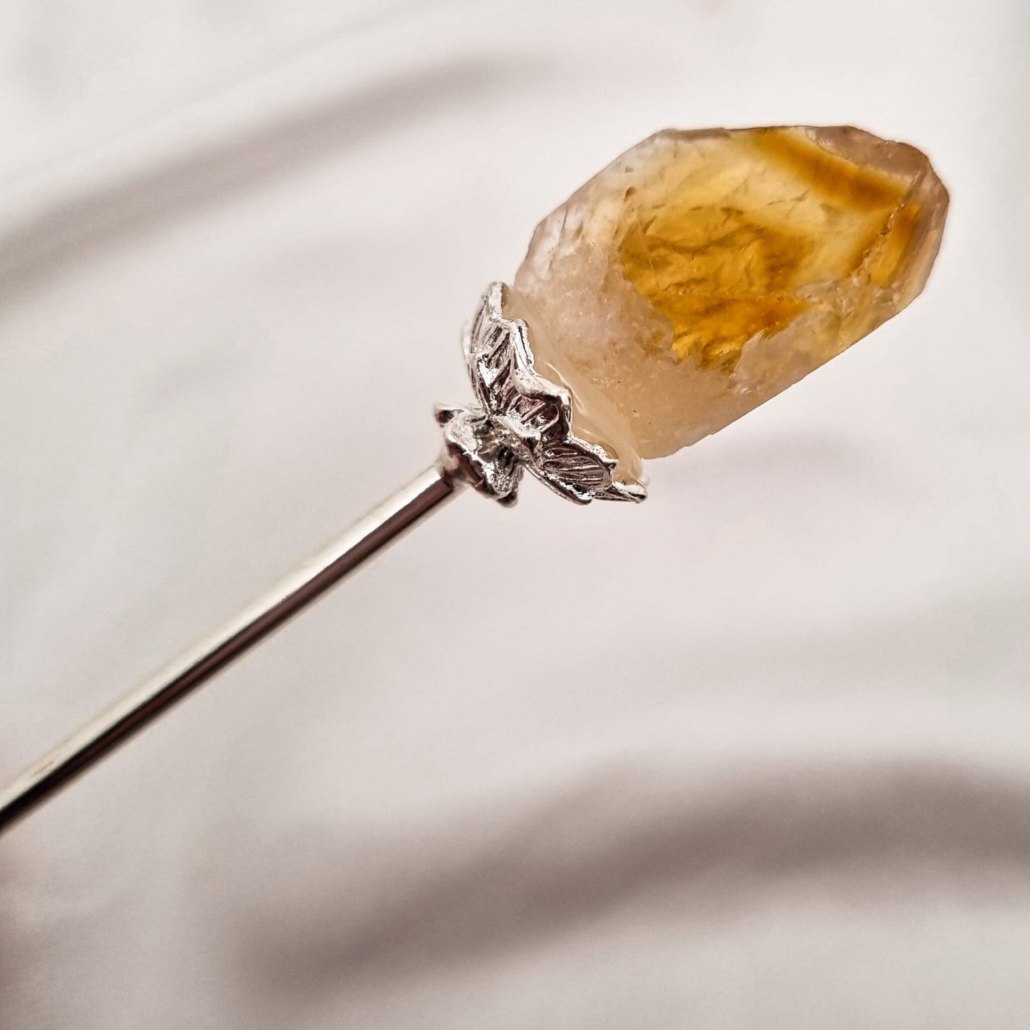 Haarnadeln mit Amethyst & Citrin | Gold und Silber