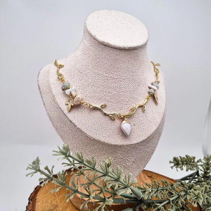 Golden crown of nature | Howlith - Moosachat | Edelstahl