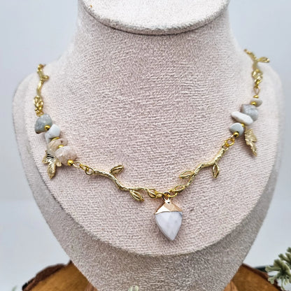 Golden crown of nature | Howlith - Moosachat | Edelstahl