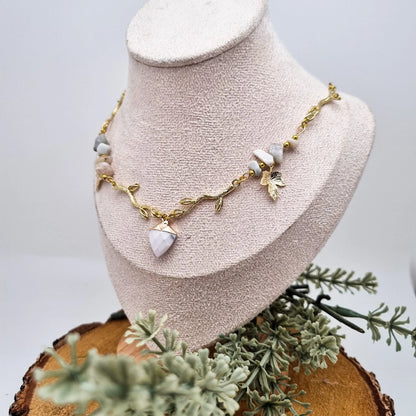 Golden crown of nature | Howlith - Moosachat | Edelstahl